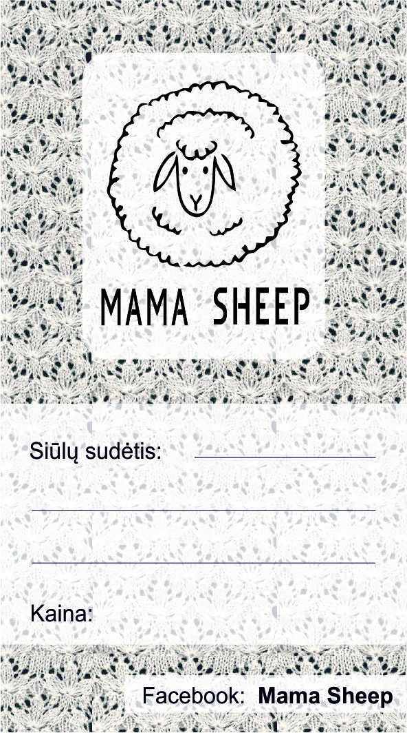 Rūbų etiketė - Mama Sheep
